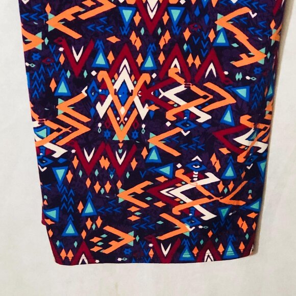 lularoe Julia dress short sleeve geometric blue orange red size s READ new - Picture 9 of 10